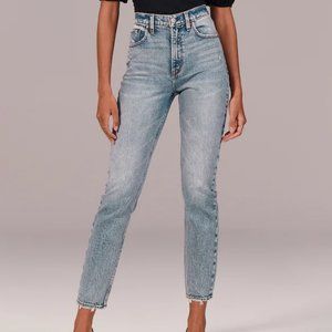 Abercrombie & Fitch High Rise Acid Wash Mom Jeans